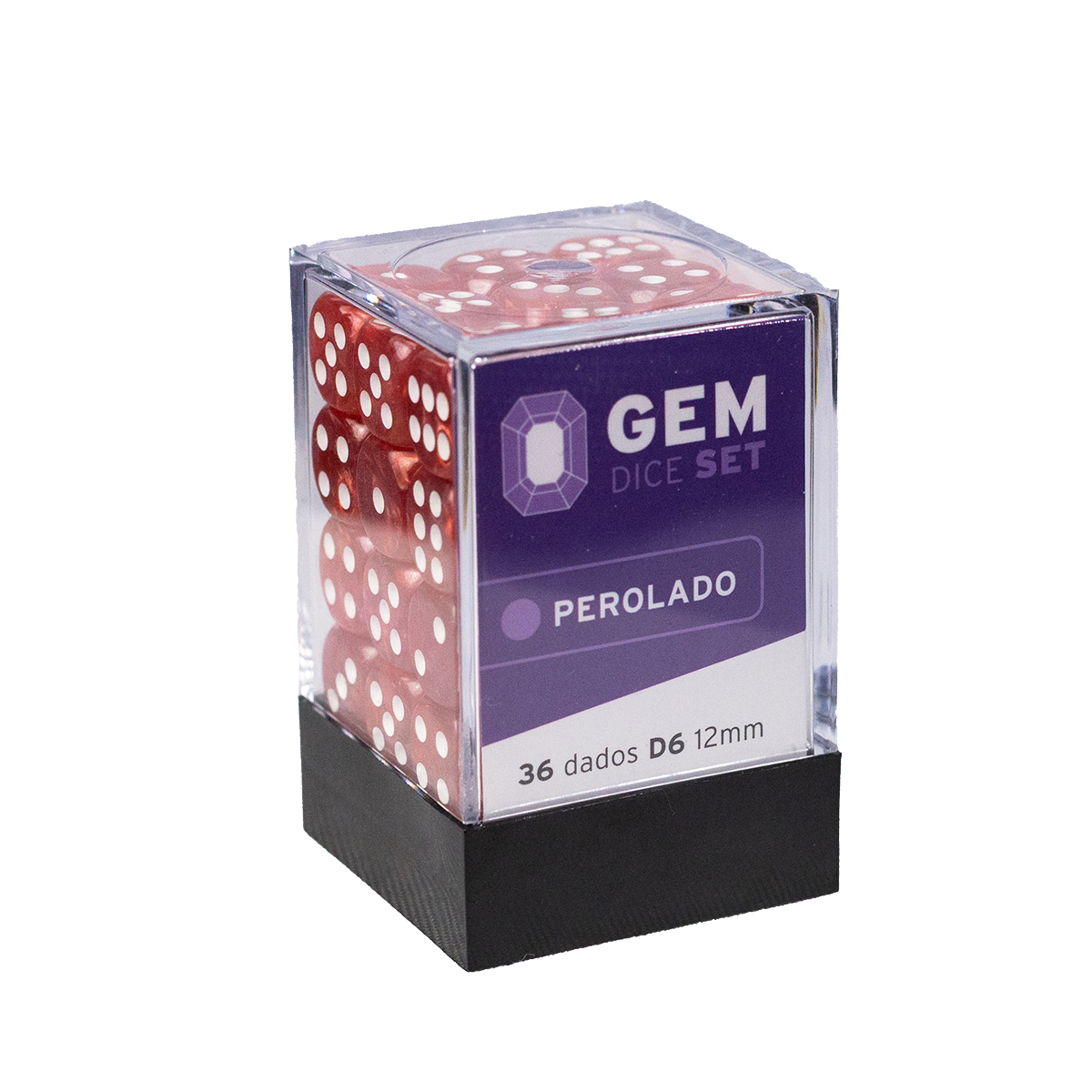 GEM Dice - 36 d6 de 12mm - Perolado - Vermelho