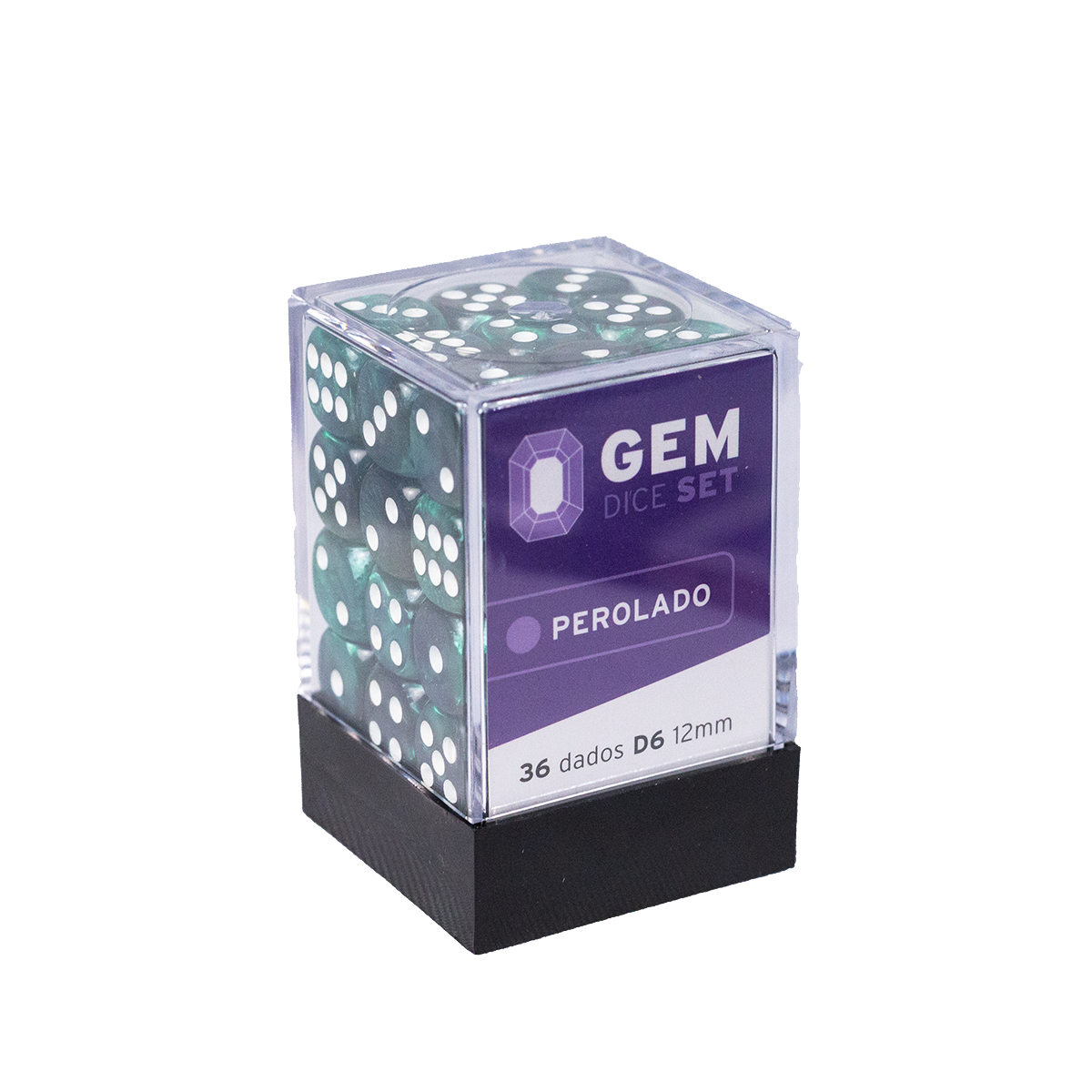 GEM Dice - 36 d6 de 12mm - Perolado - Verde Escuro