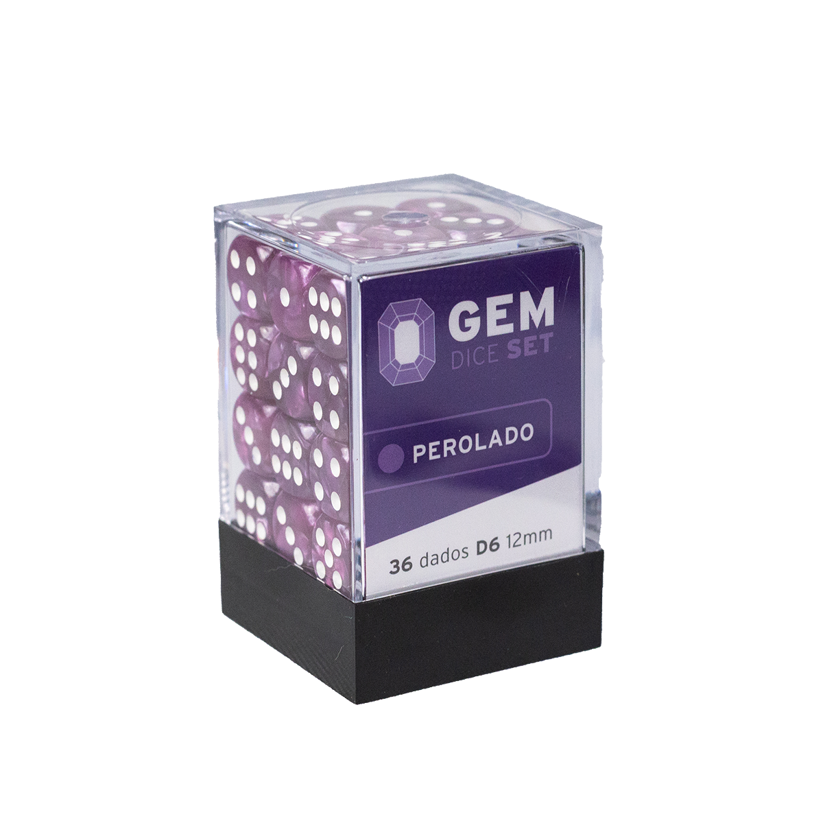 GEM Dice - 36 d6 de 12mm - Perolado - Rosa
