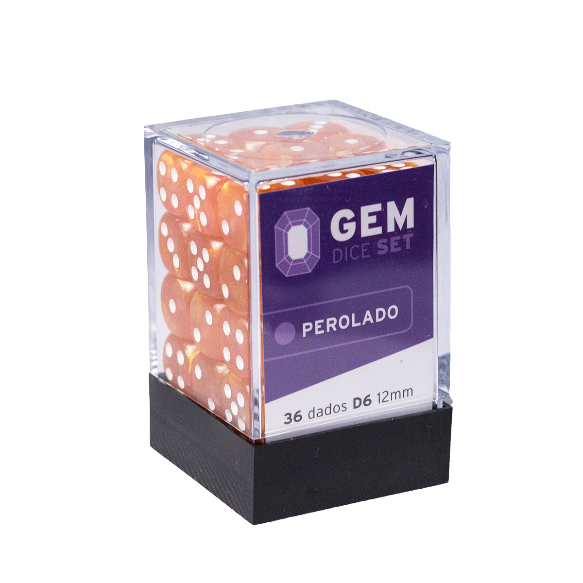 GEM Dice - 36 d6 de 12mm - Perolado - Laranja