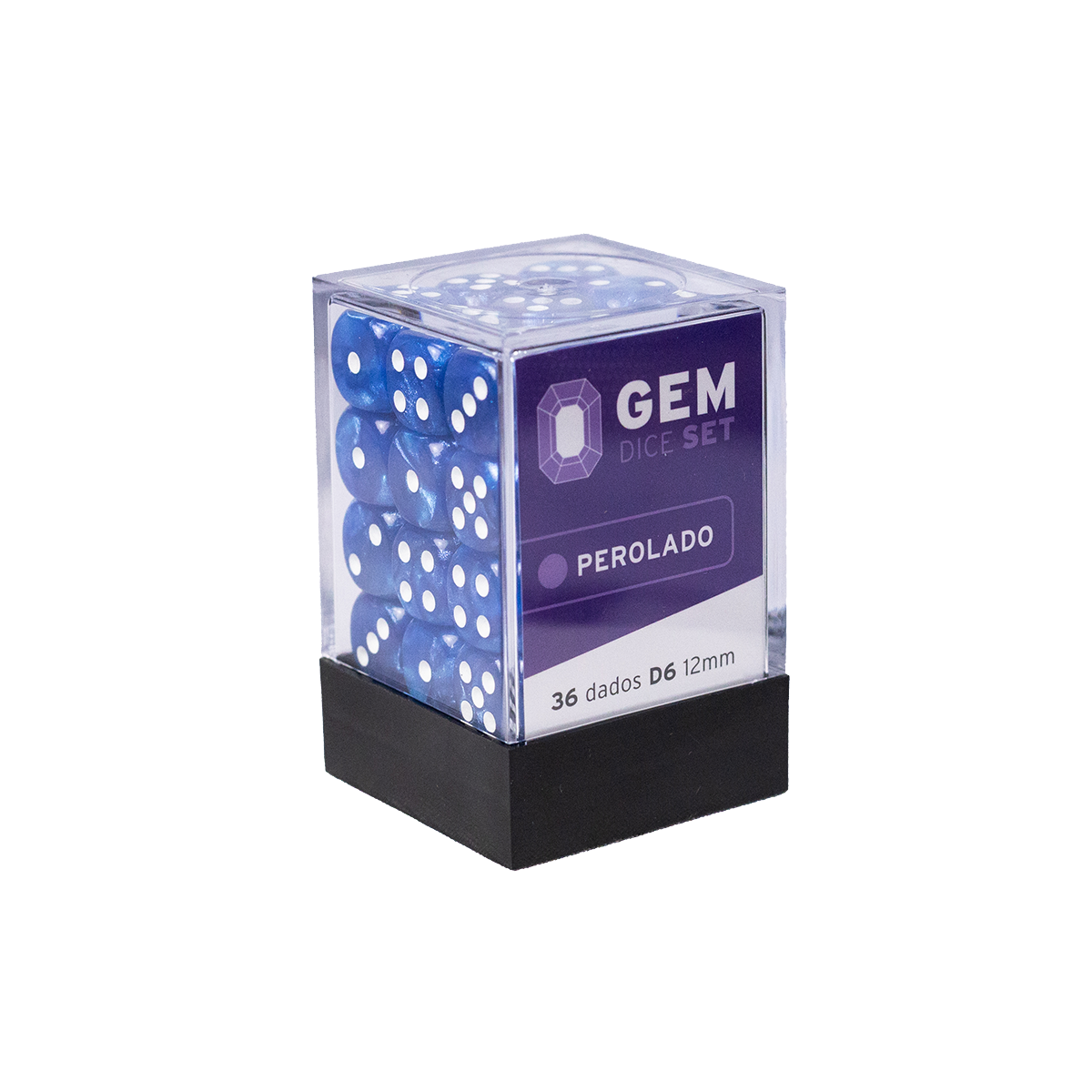 GEM Dice - 36 d6 de 12mm - Perolado - Azul