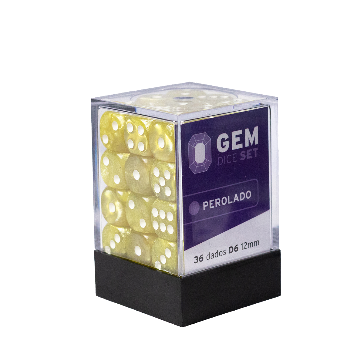 GEM Dice - 36 d6 de 12mm - Perolado - Amarelo