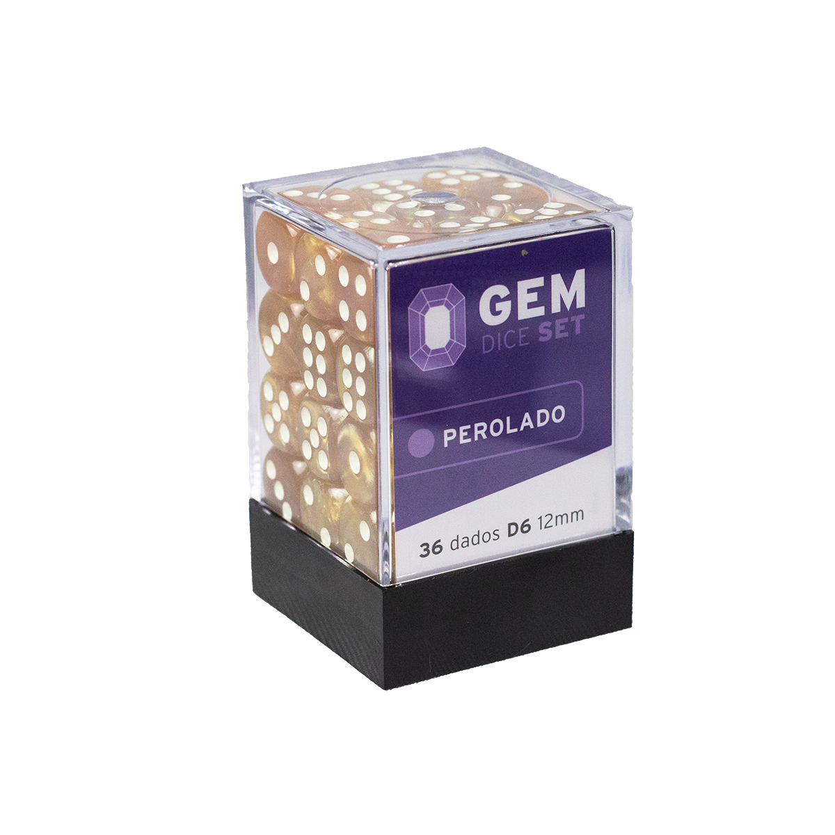 GEM Dice - 36 d6 de 12mm - Perolado - Amarelo Escuro