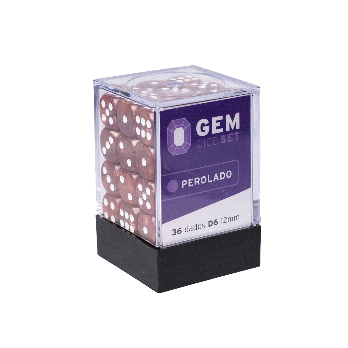 GEM Dice - 36 d6 de 12mm - Perolado - Marrom