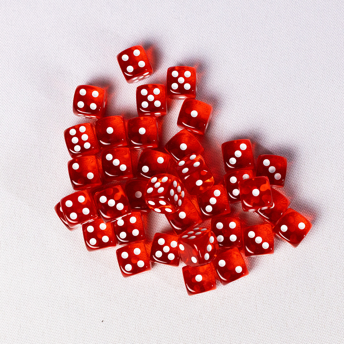 GEM Dice - 36 d6 de 12mm - Translúcido - Vermelho - Imagem 2