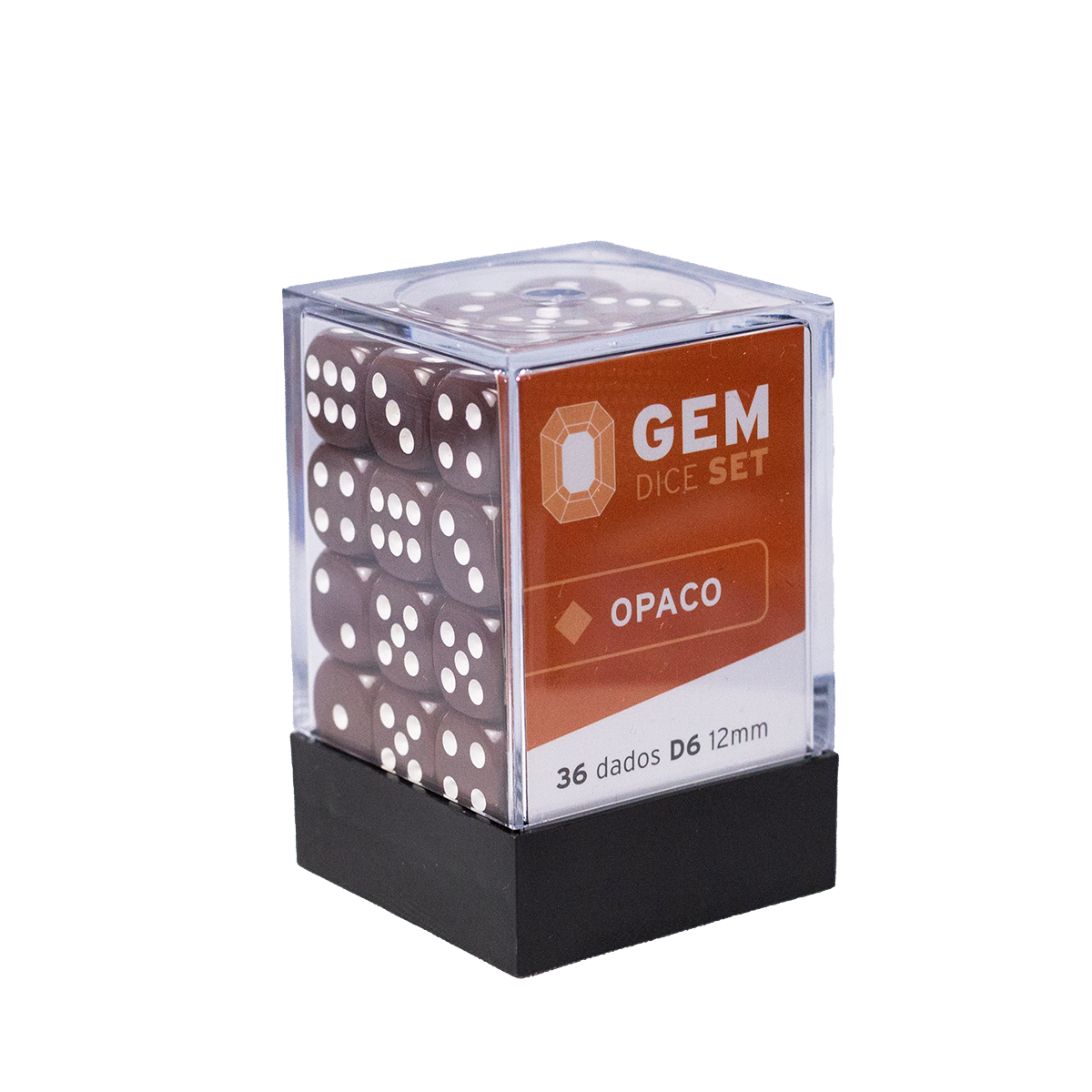 GEM Dice - 36 d6 de 12mm - Opaco - Marrom