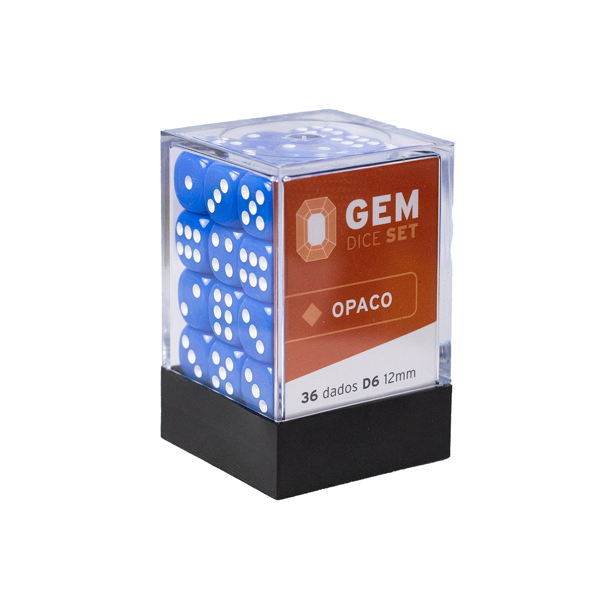 GEM Dice - 36 d6 de 12mm - Opaco - Azul