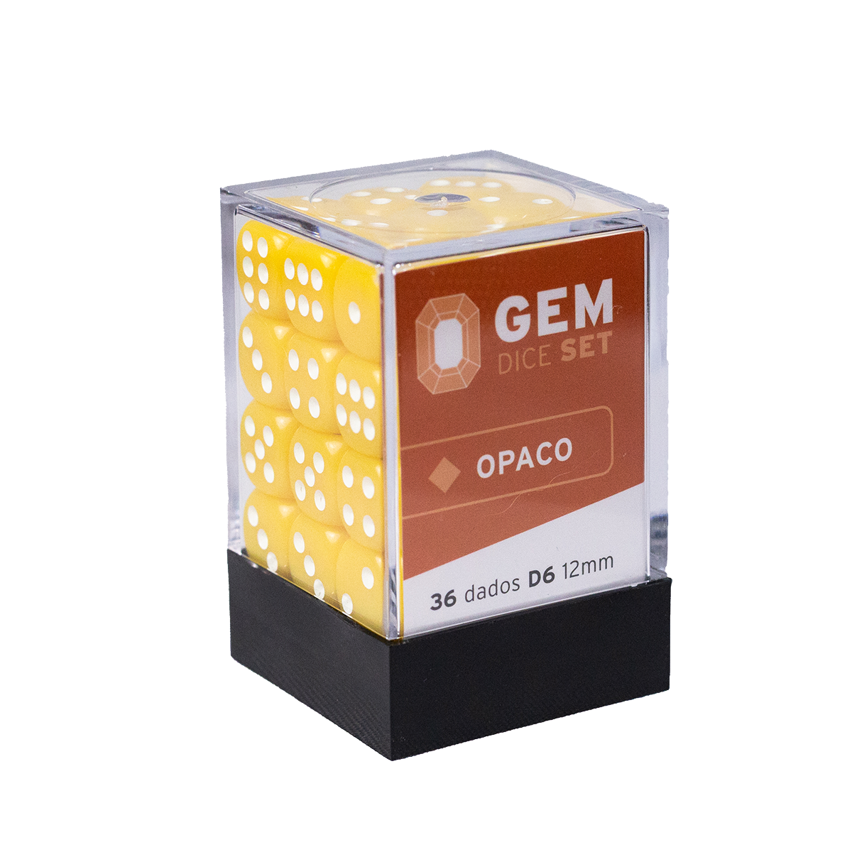 GEM Dice - 36 d6 de 12mm - Opaco - Amarelo