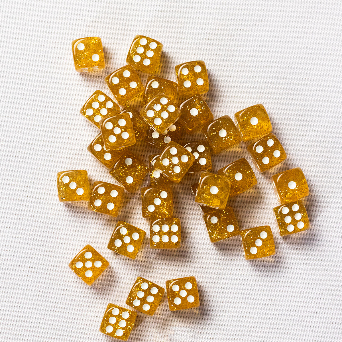 GEM Dice - 36 d6 de 12mm - Glitter - Amarelo - Imagem 2