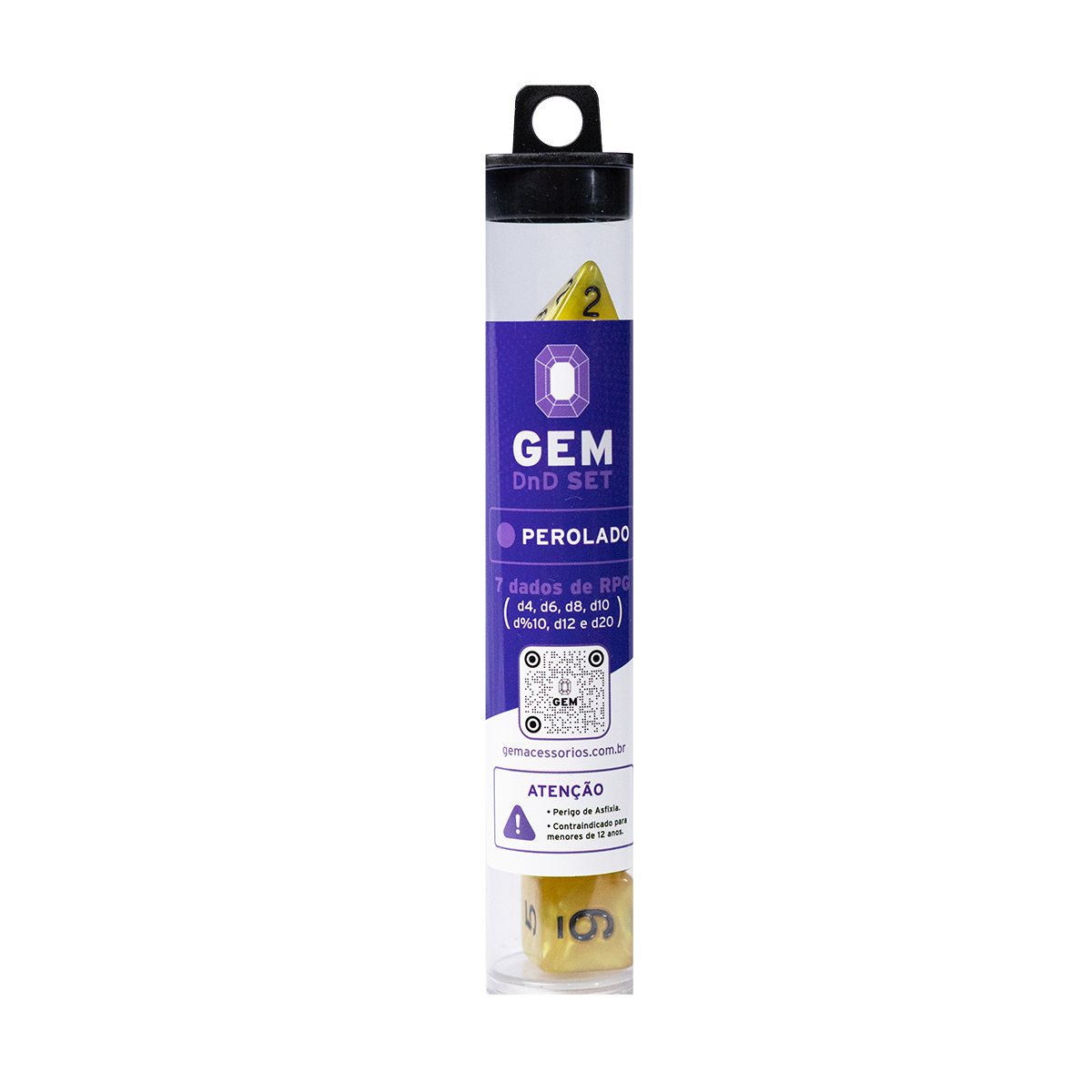 GEM DnD Dice Set - Perolado - Amarelo e Preto