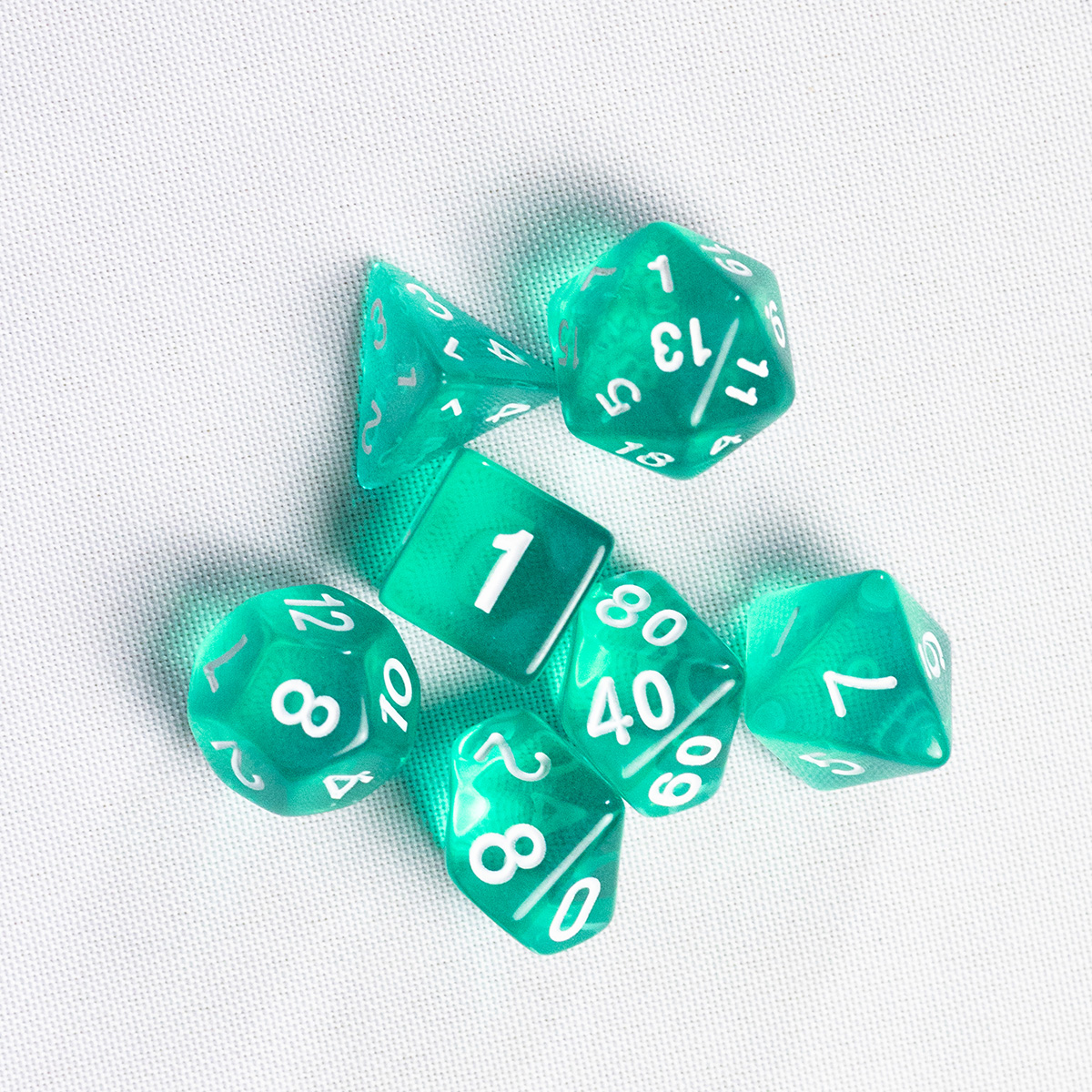 GEM DnD Dice Set - Translúcido - Verde Água
