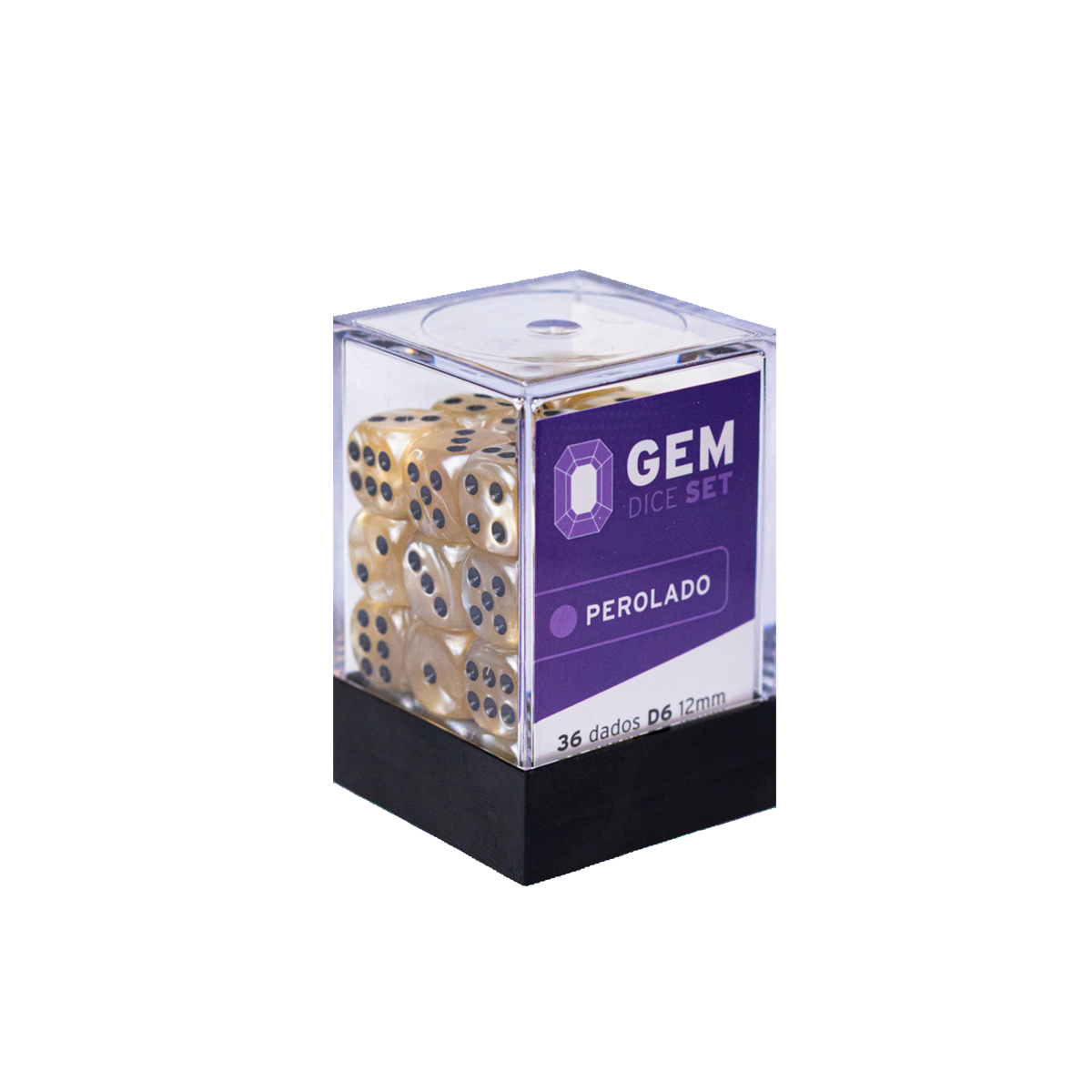 GEM Dice - 36 d6 de 12mm - Perolado - Marfim